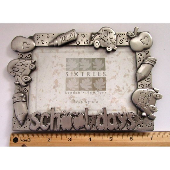 Sixtrees London/New York "School Days" Picture Frame Rectangle AF63849 4x6 Metal - Picture 10 of 11